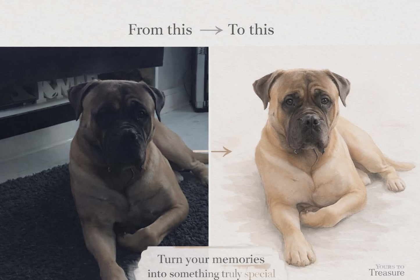 Personalised Pet Memorial Portrait (Watercolour Style)